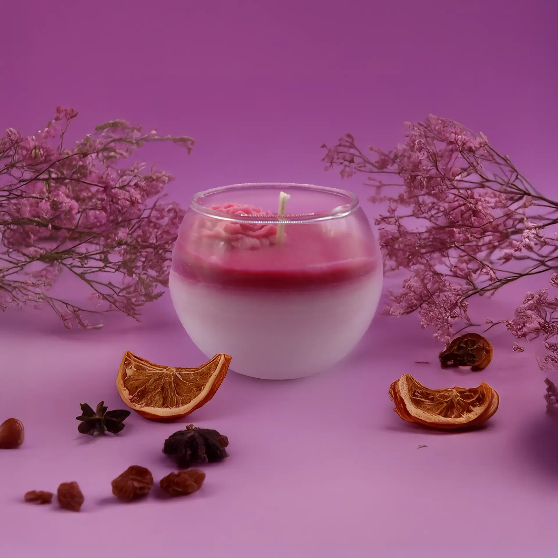 Bougie en contenant Velours de Rose, parfum floral raffiné, cire de colza et d’olive
